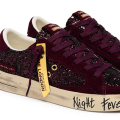CRIME LONDON SK8 DELUXE SNEAKERS 23100 71 BORDEAUX GLITTER