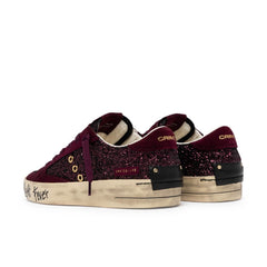 CRIME LONDON SK8 DELUXE SNEAKERS 23100 71 BORDEAUX GLITTER