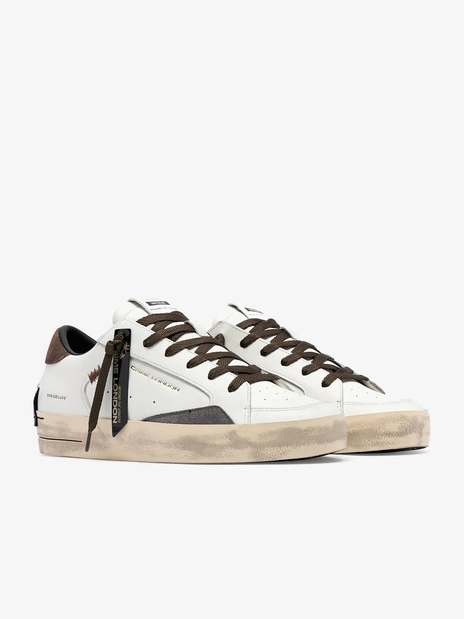 CRIME LONDON SNEAKERS SKATE 10109 10 BIANCO MARRONE