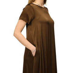 CROCHÉ ABITO LUNGO SATIN 817 MARRONE