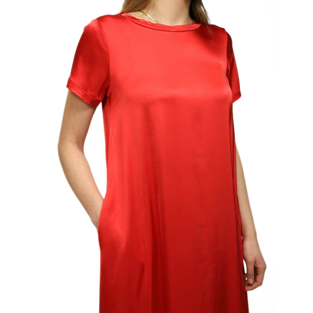 CROCHÉ ABITO LUNGO SATIN 817 ROSSO