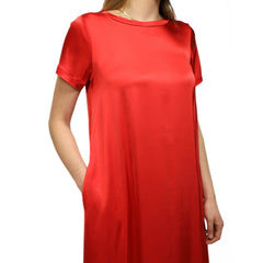CROCHÉ ABITO LUNGO SATIN 817 ROSSO