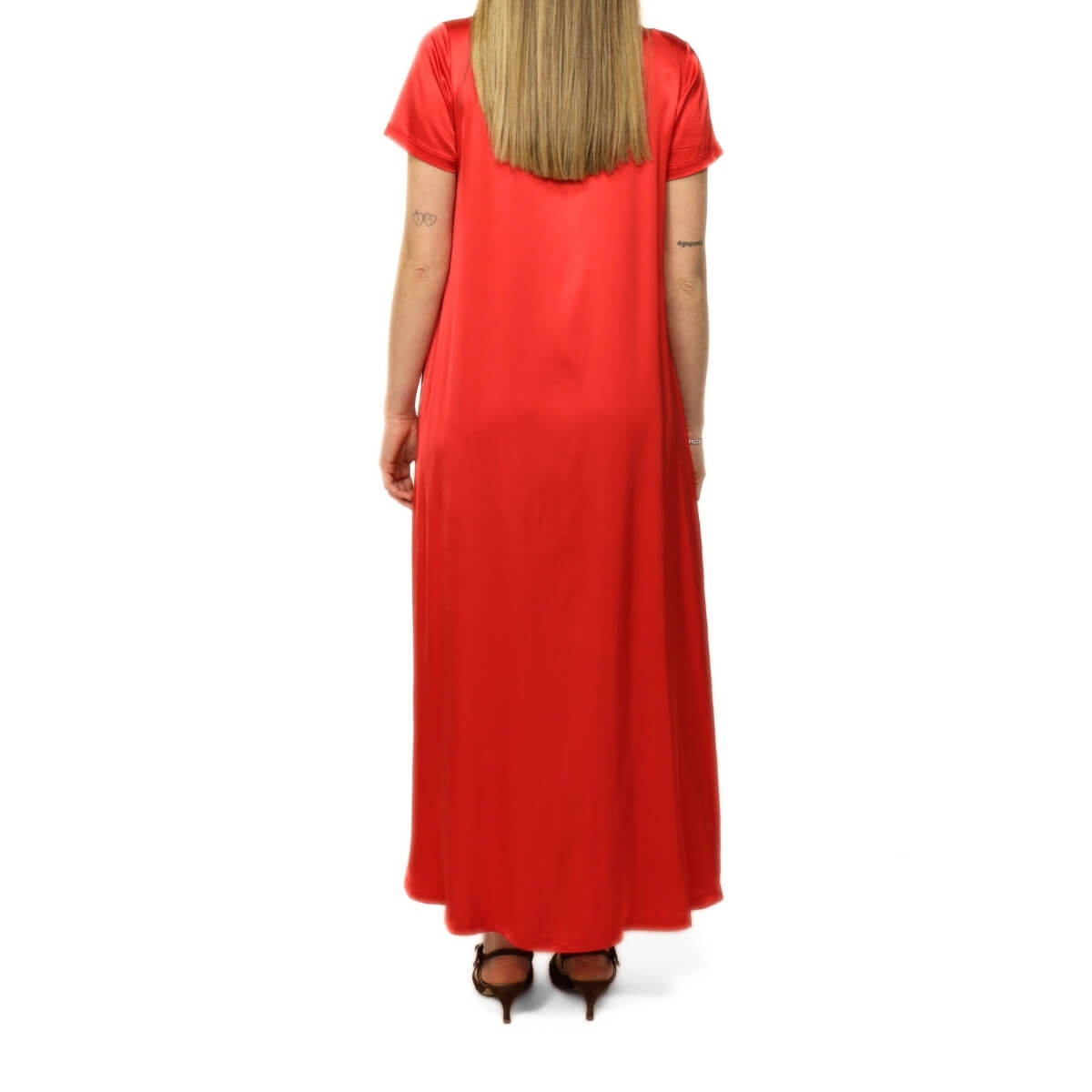 CROCHÉ ABITO LUNGO SATIN 817 ROSSO