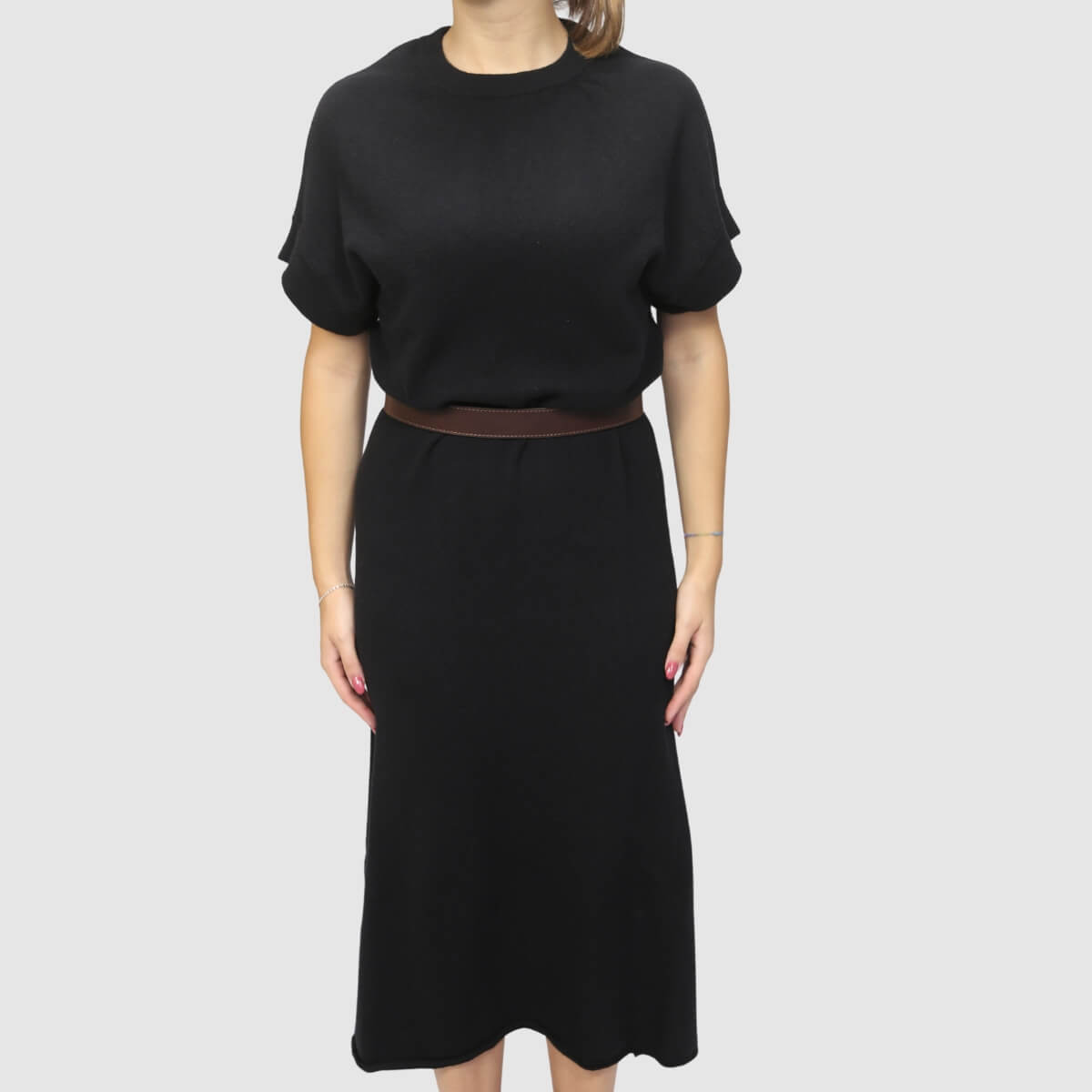 CROCHÈ ABITO IN MAGLIA CR11432 NERO