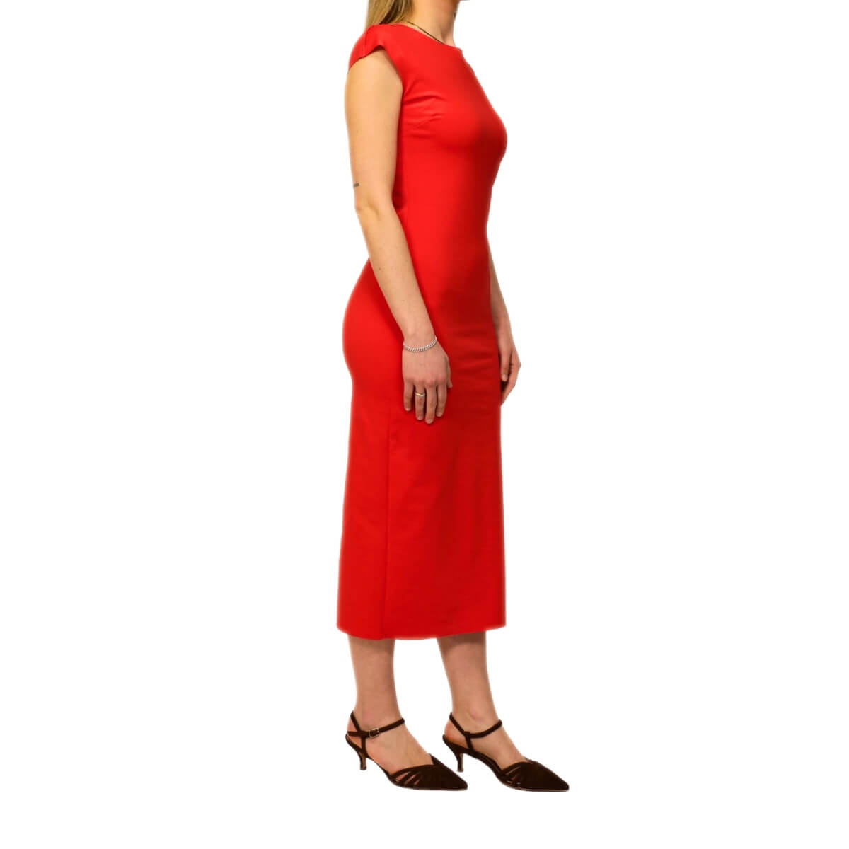 CROCHÉ ABITO MIDI 869 ROSSO CORALLO
