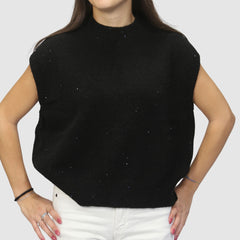 CROCHÈ GILET CR11439 NERO