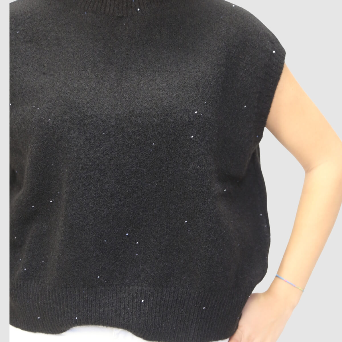 CROCHÈ GILET CR11439 NERO