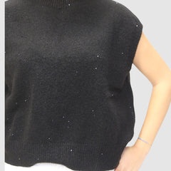 CROCHÈ GILET CR11439 NERO