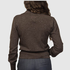 CROCHÈ POLO CR11411 MARRONE GLITTER