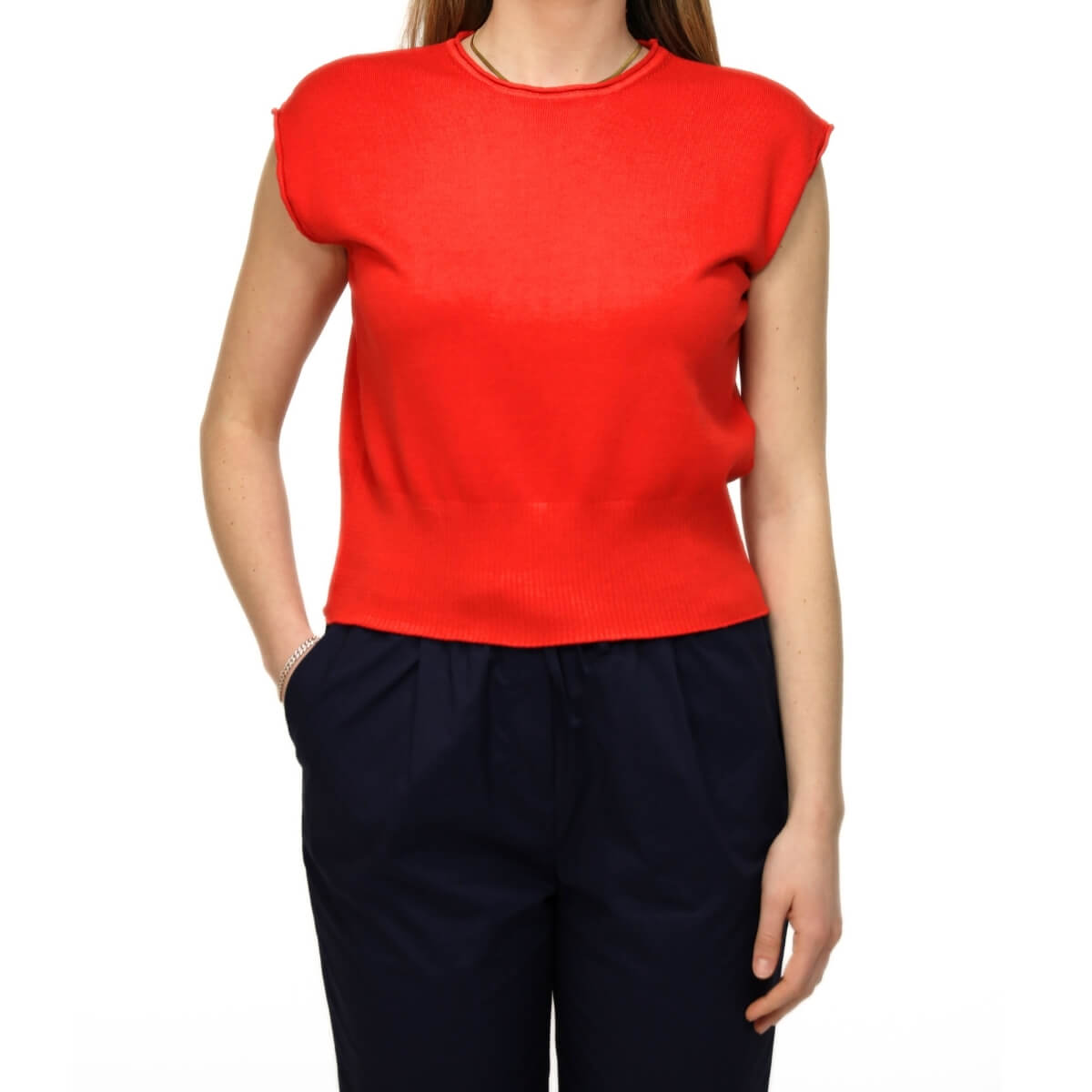 CROCHÉ TOP MAGLIA 630 ROSSO