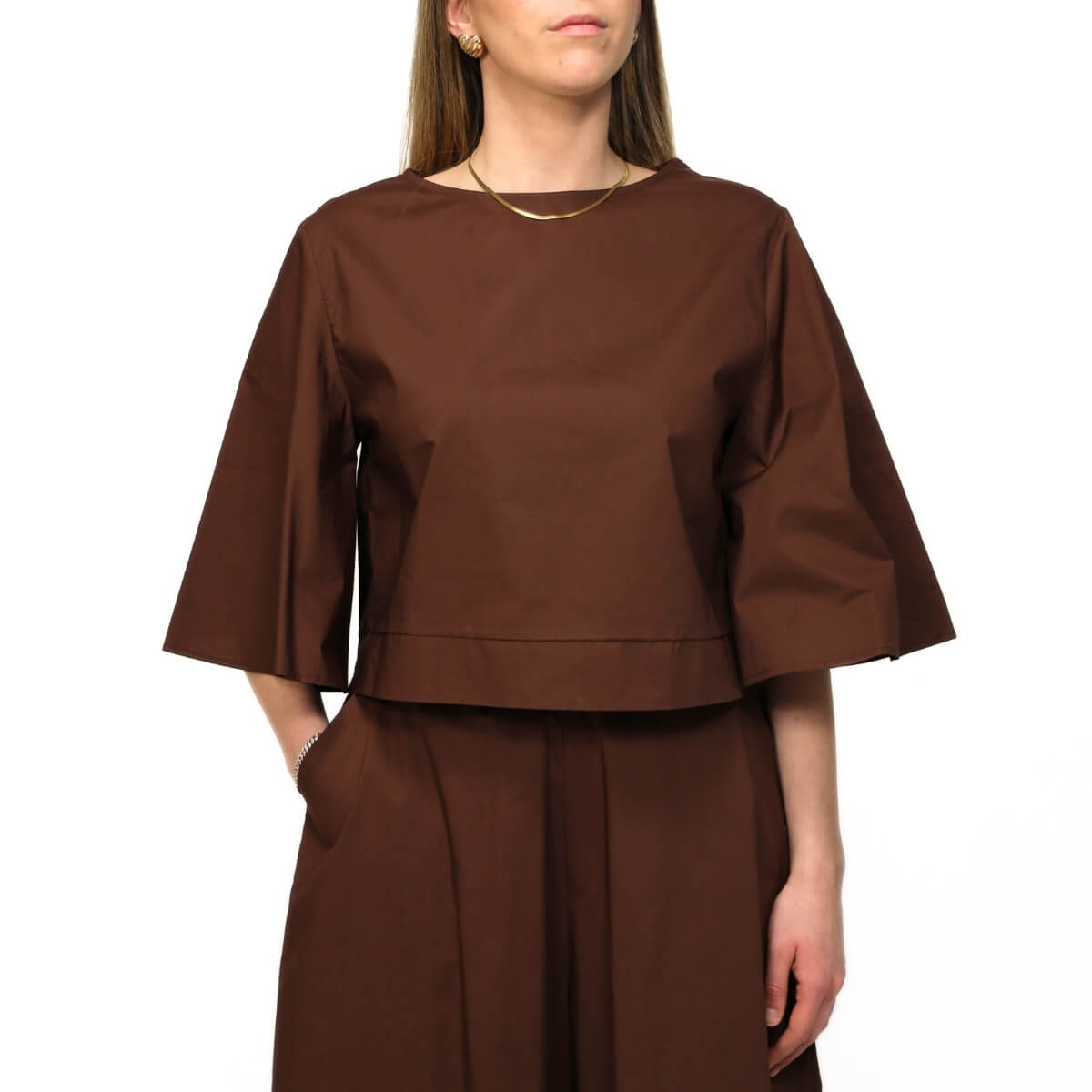 CROCHÉ TOP CAMPANA 893 MARRONE
