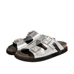 D.FRANKLIN CIABATTA DFSH407009 FIBBIE ARGENTO