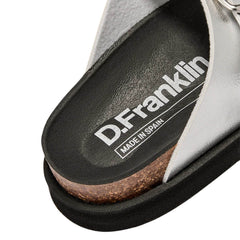 D.FRANKLIN CIABATTA DFSH407009 FIBBIE ARGENTO