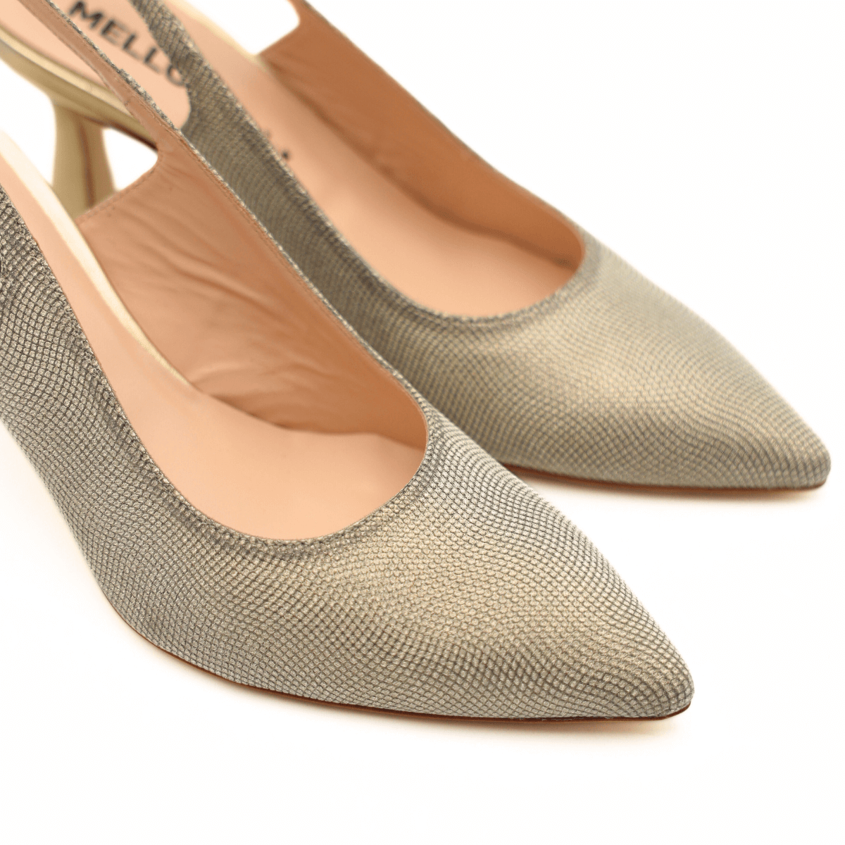 MELLUSO SLINGBACK D165K MICROGLITTER PLATINO