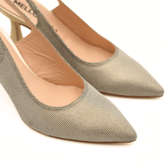 MELLUSO SLINGBACK D165K MICROGLITTER PLATINO