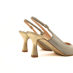 MELLUSO SLINGBACK D165K MICROGLITTER PLATINO