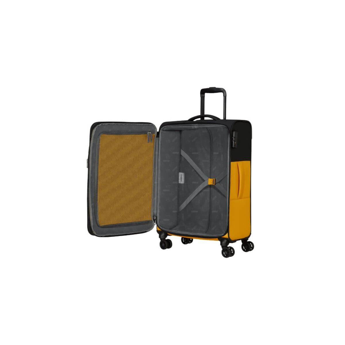 AMERICAN TOURISTER TROLLEY MEDIO MF7-002-49 DARING DASH BLACK YELLOW