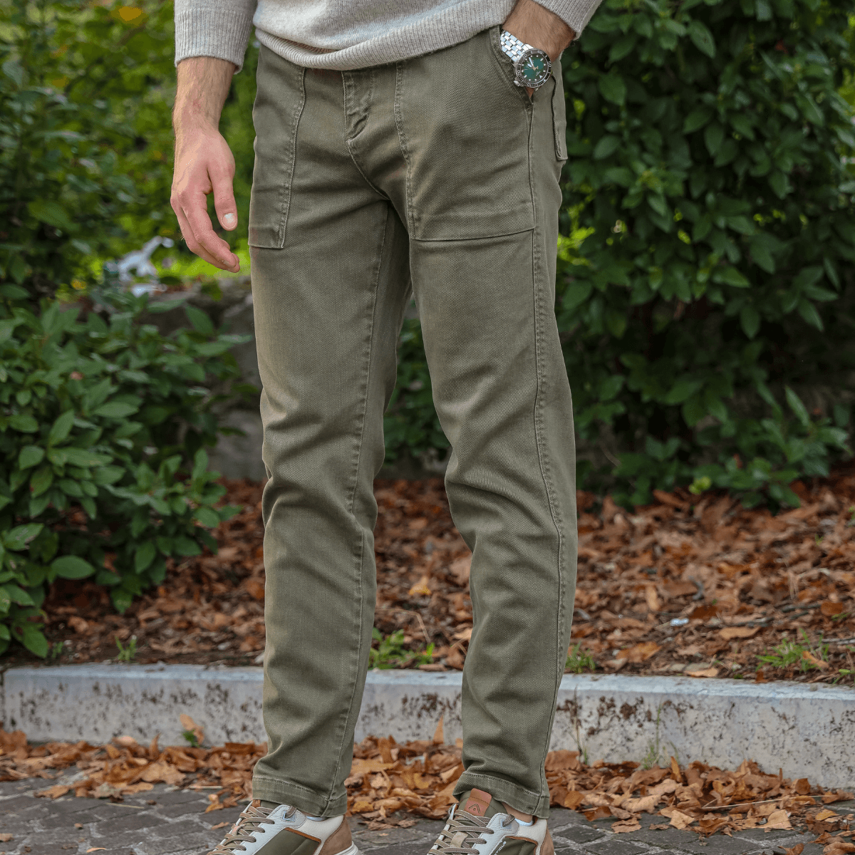 DSTREZZED PANTALONE 51881 OLIVA