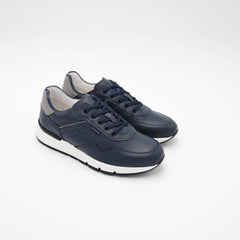 NERO GIARDINI SNEAKER UOMO PELLE BLU MADE IN ITALY Shoe center