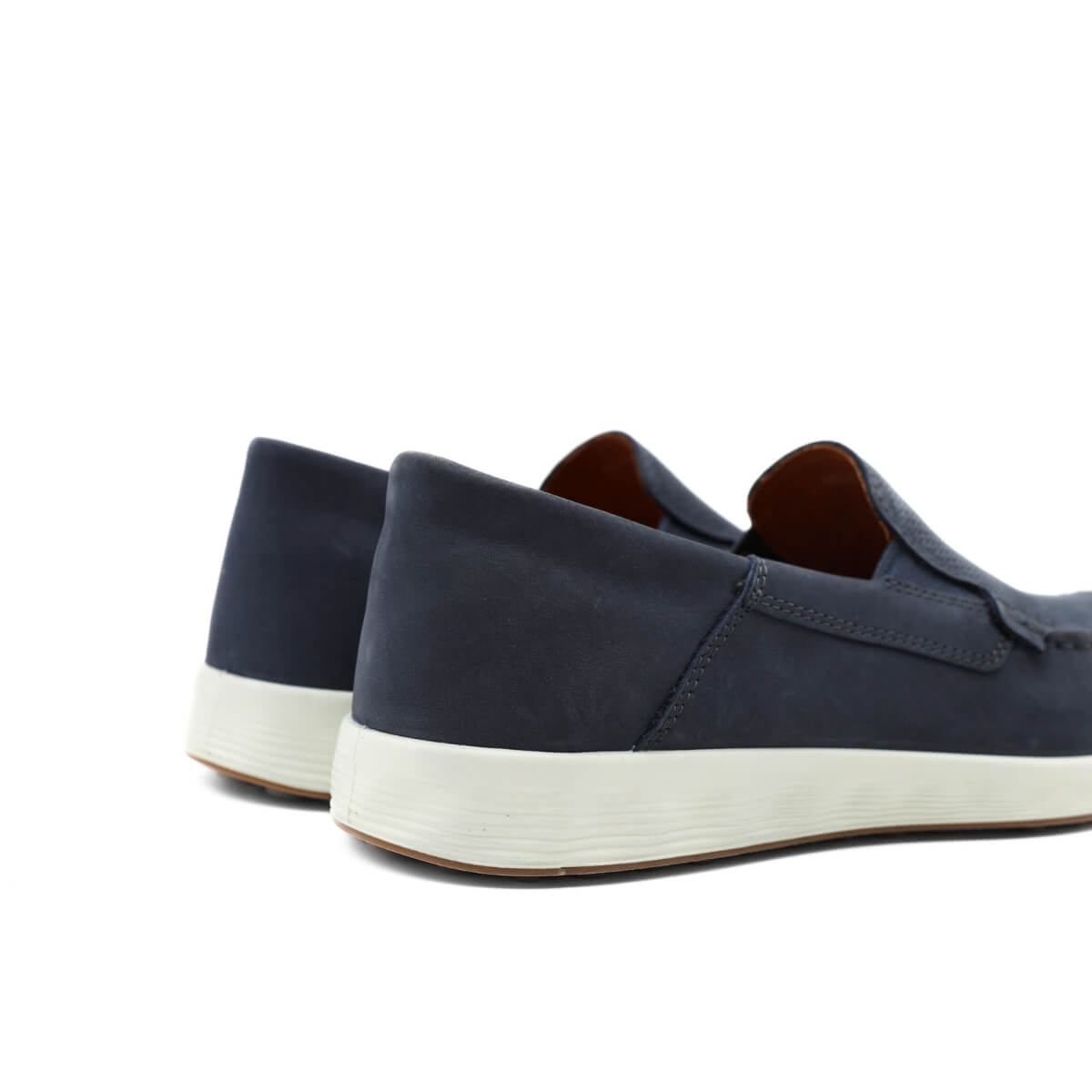 Mocassino ECCO S Lite Moc blu in pelle nubuck vista laterale