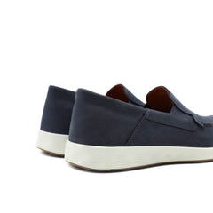 Mocassino ECCO S Lite Moc blu in pelle nubuck vista laterale