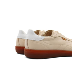 Sneakers ECCO Gruuv beige in pelle vista laterale.