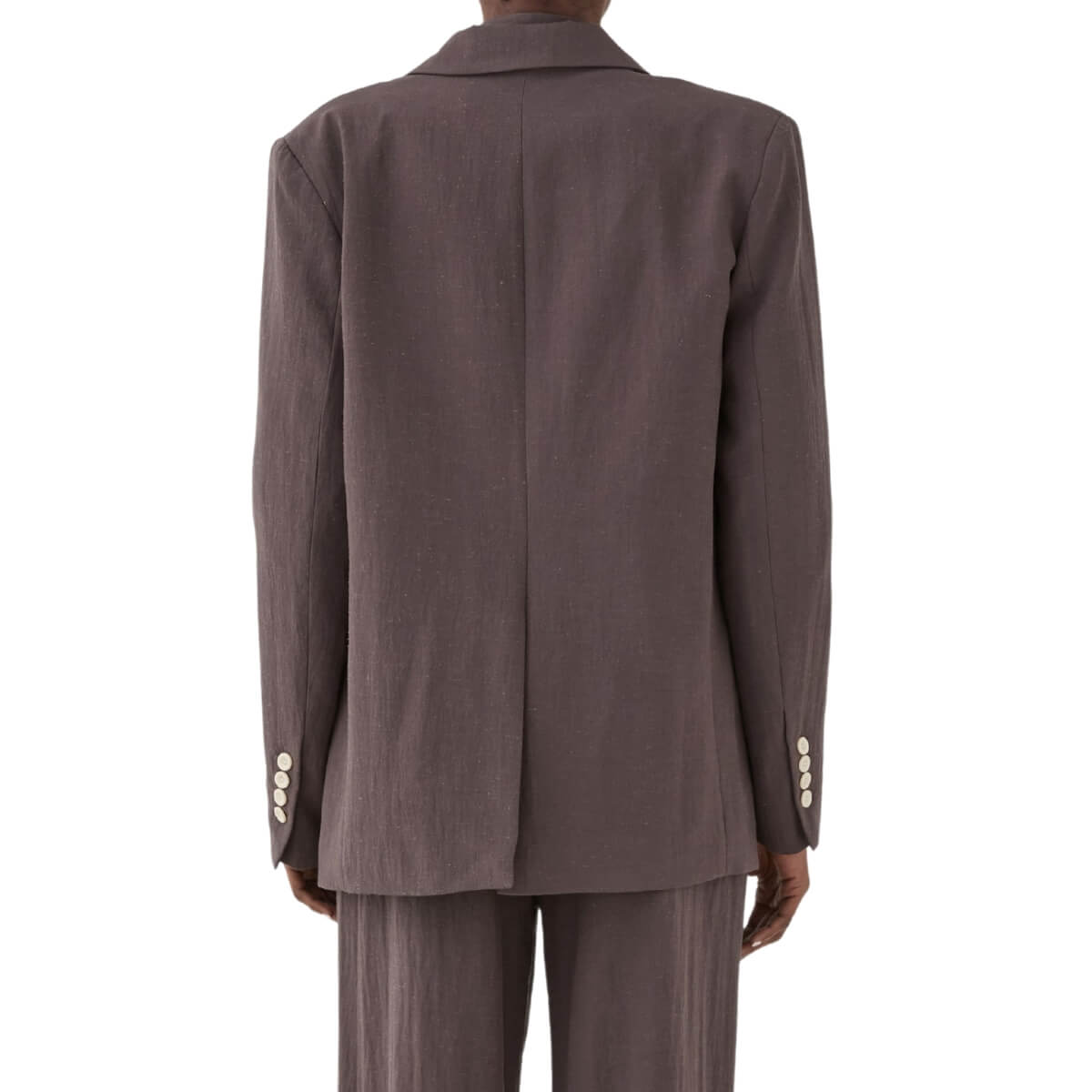 Giacca blazer ELEH grigia con linea essenziale e raffinata.