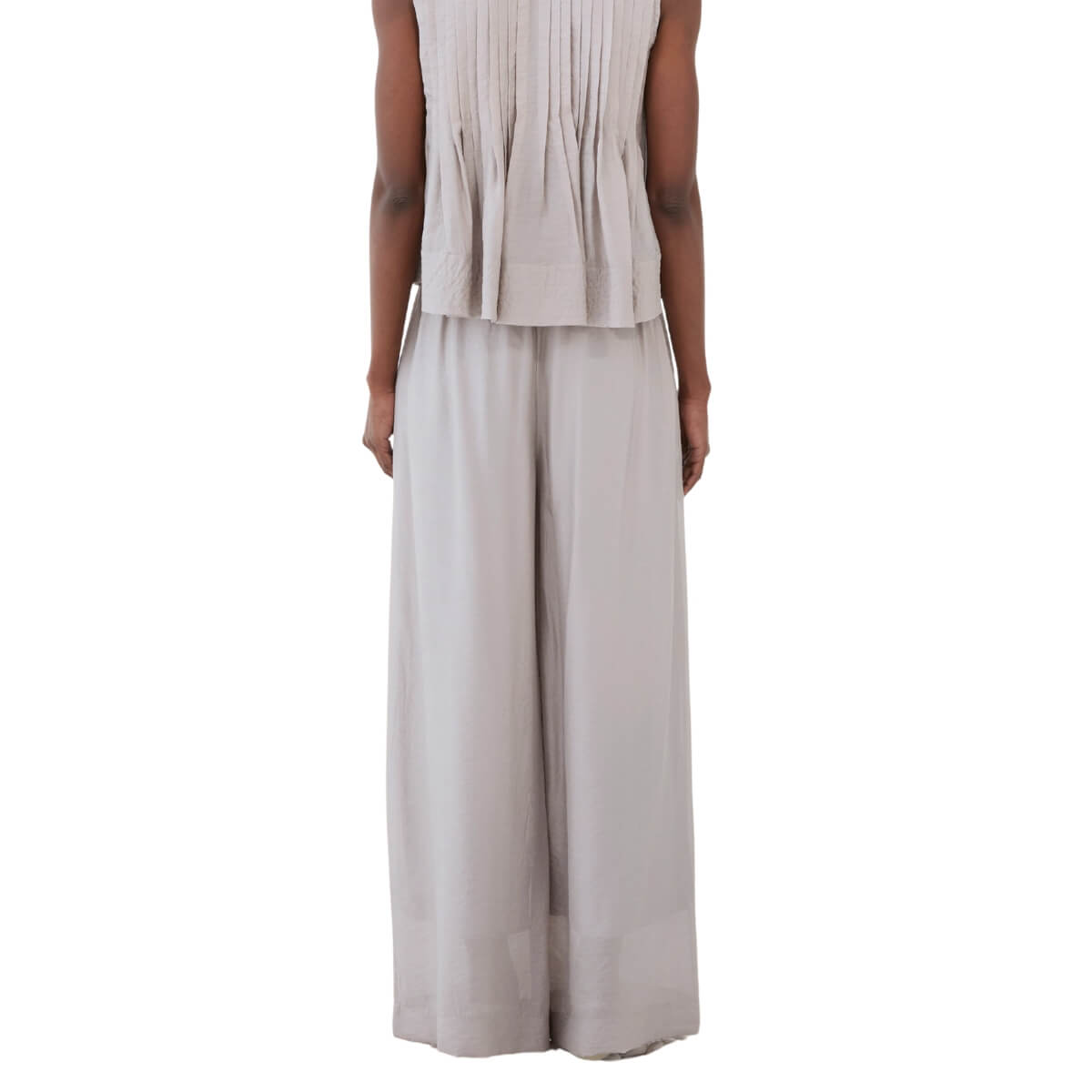Pantalone palazzo ELEH SS260269 grigio argento elegante con tasche 