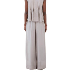 Pantalone palazzo ELEH SS260269 grigio argento elegante con tasche 