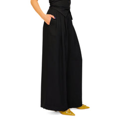 Pantalone ELEH SS260043 nero elegante in tessuto pregiato