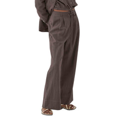 Pantalone sartoriale da donna Eleh SS260121 grigiocon laccio in vita
