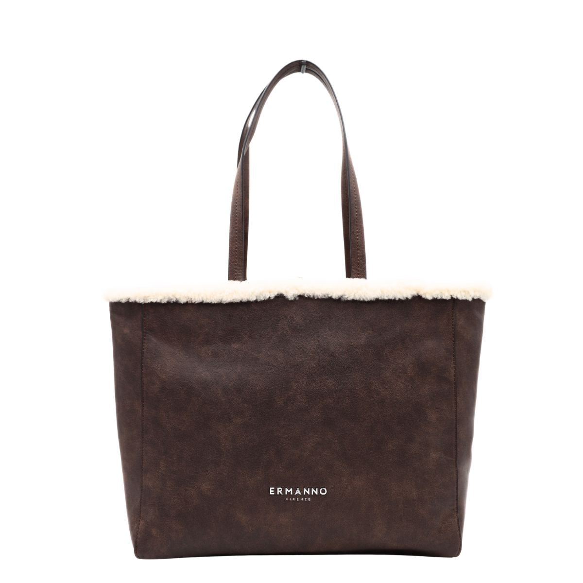 Borsa Ermanno Scervino Vanessa Fur 988 testa di moro vista frontale