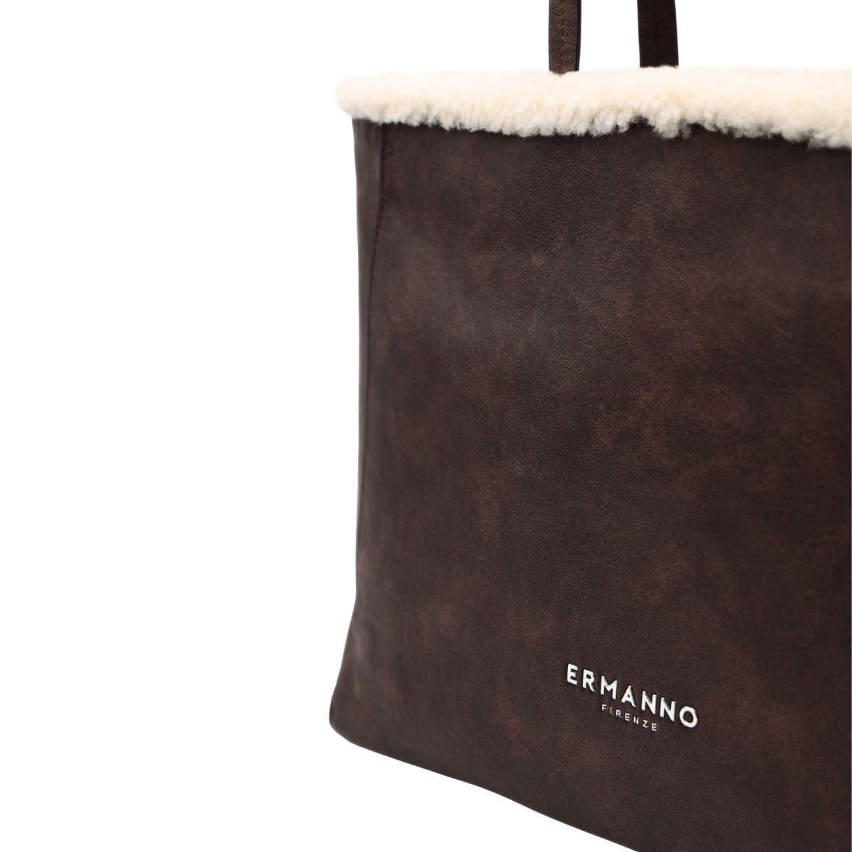 Borsa Ermanno Scervino Vanessa Fur 988 testa di moro vista frontale
