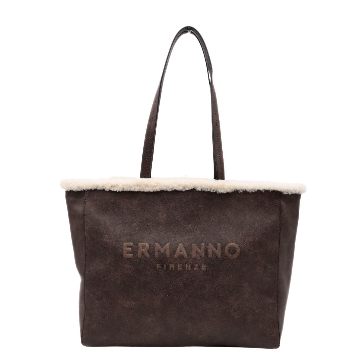 Borsa Ermanno Scervino Vanessa Fur 988 testa di moro vista frontale