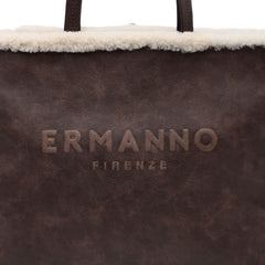 Borsa Ermanno Scervino Vanessa Fur 988 testa di moro vista frontale