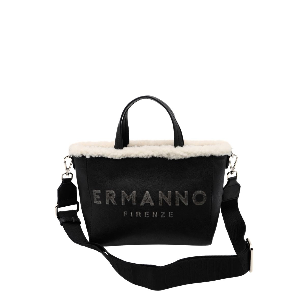 Borsa Ermanno Scervino Vanessa Fur nero vista frontale