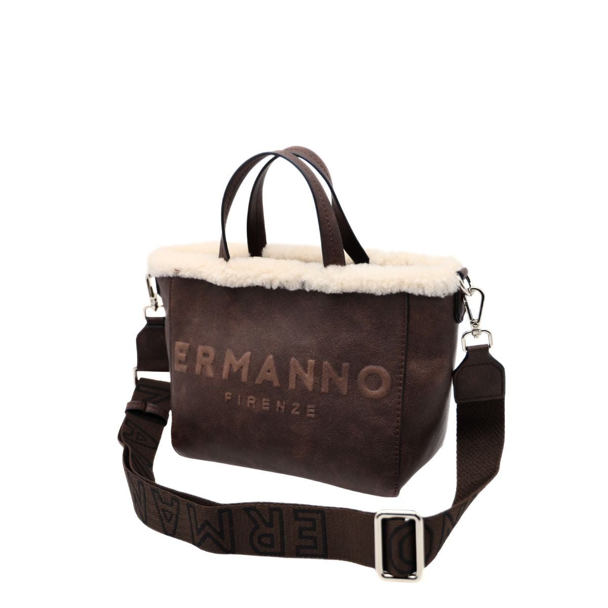 Borsa Ermanno Scervino Vanessa Fur testa di moro vista frontale