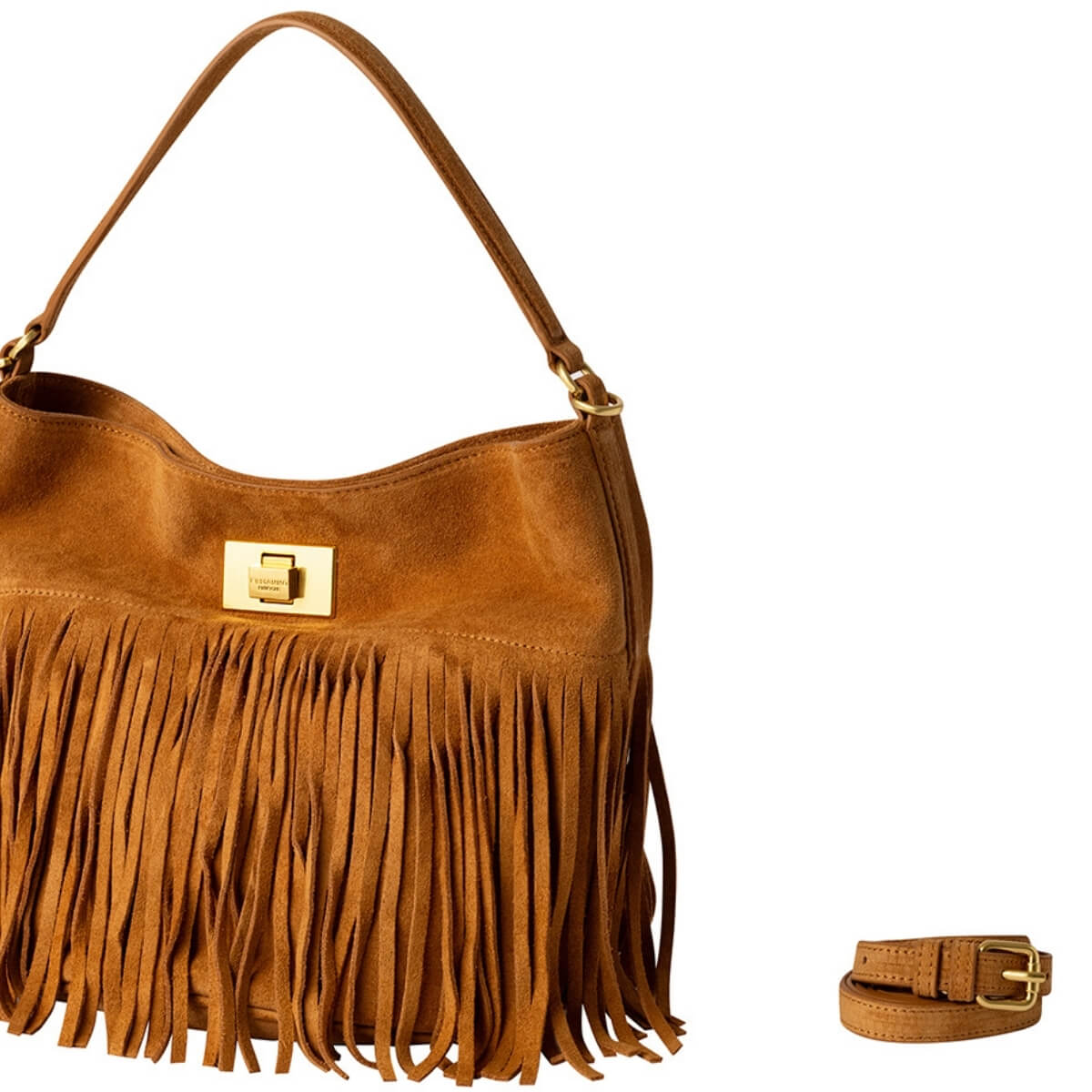 ERMANNO SCERVINO HOBO AZALEA 12402181 FRANGE CUOIO