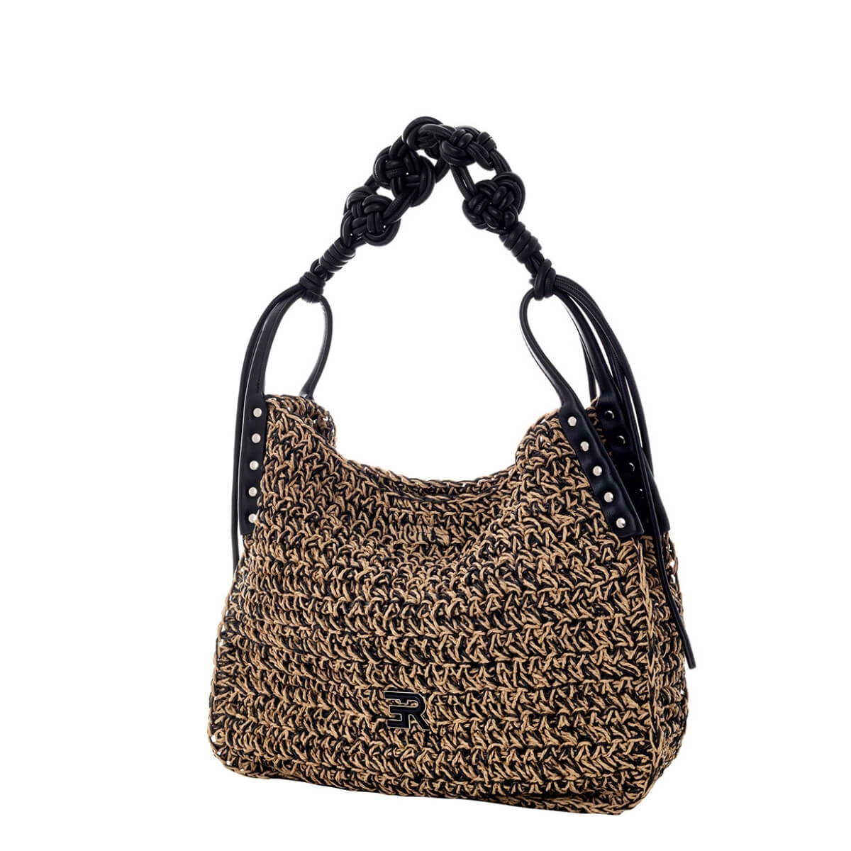 ERMANNO SCERVINO LARGE HOBO ANIKA 12402083 RAFIA NERO