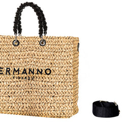 ERMANNO SCERVINO LARGE TOTE ASHLEY 12402082 RAFIA BEIGE