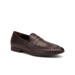 Mocassino uomo FRAU 34V8 marrone in pelle intrecciata elegante