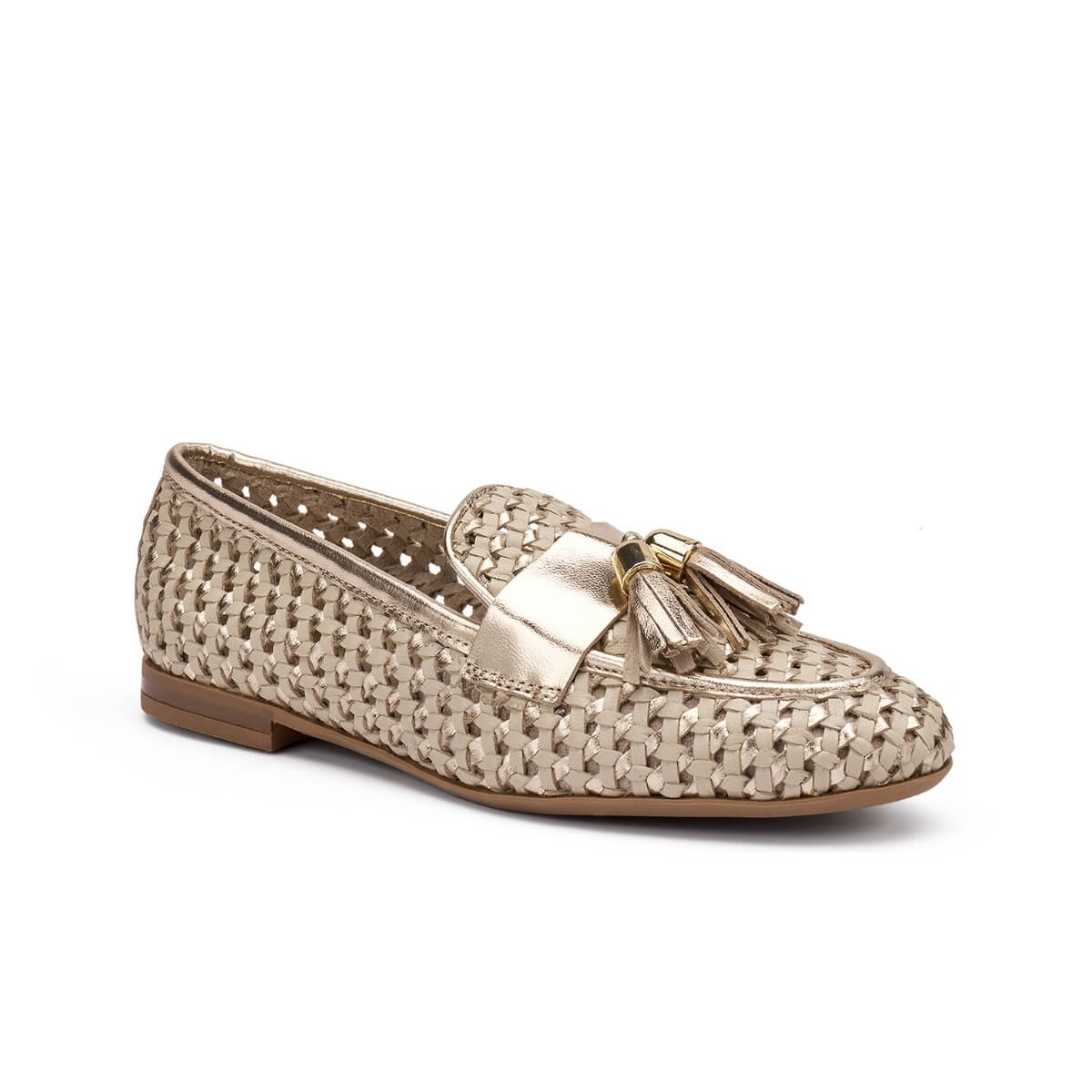 Mocassino Frau 95K6 oro in pelle laminata
