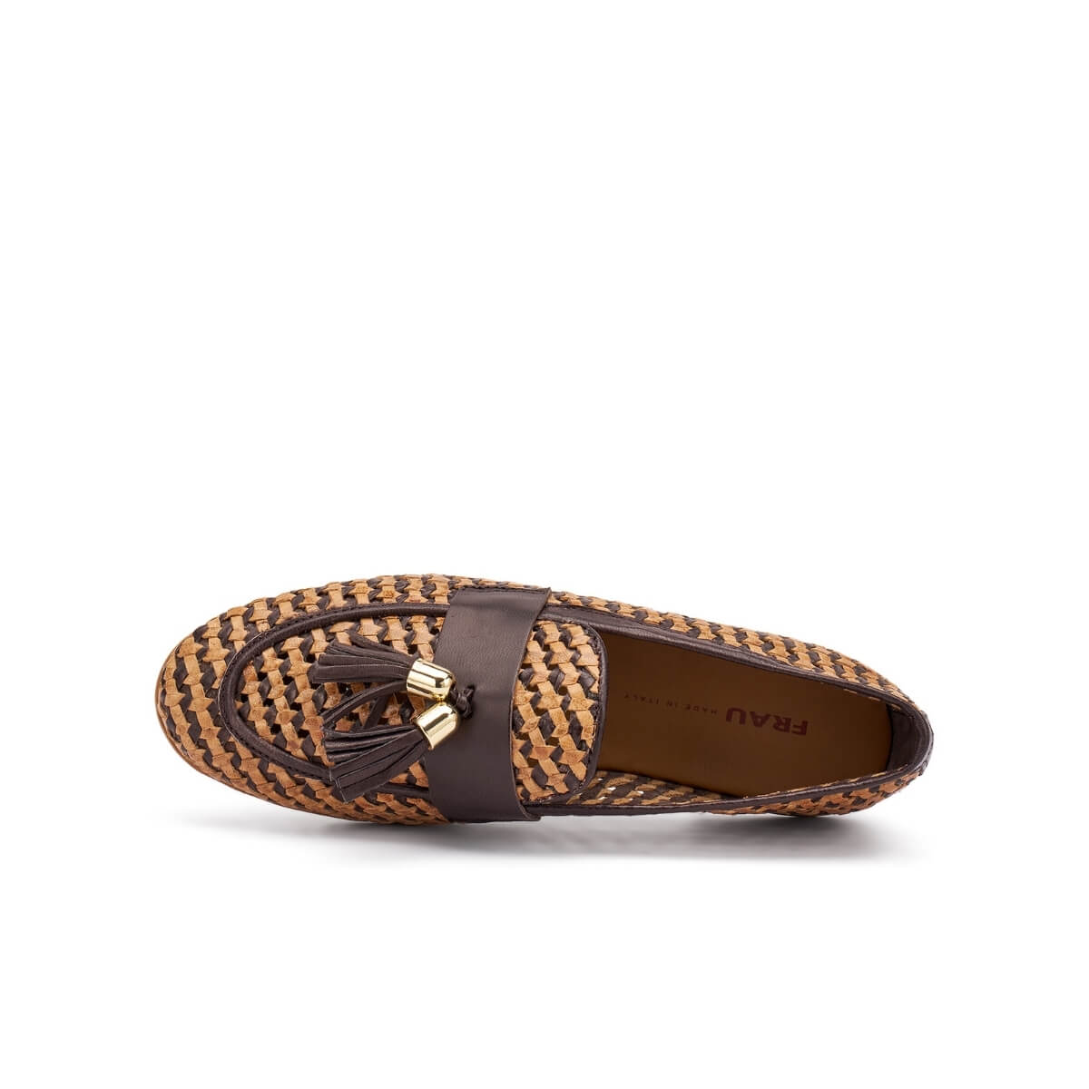 Mocassino Frau in pelle beige con nappine decorative