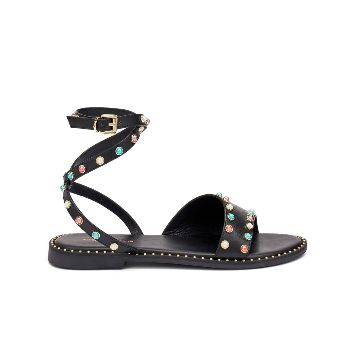 FRAU SANDALO 05V1 8539 BORCHIE NERO
