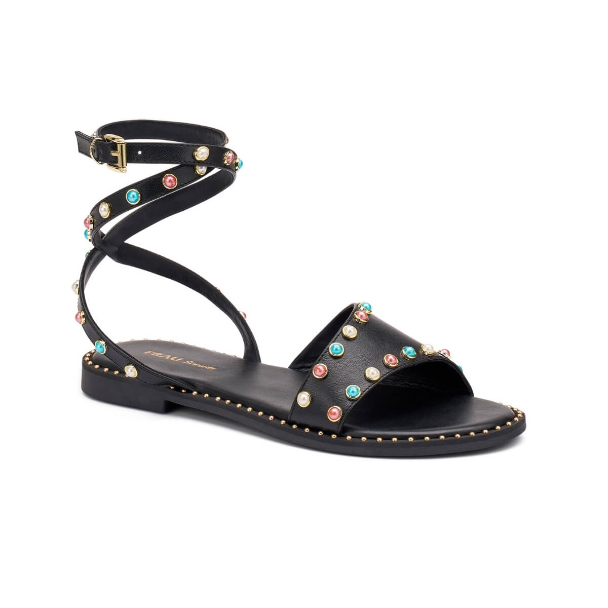 FRAU SANDALO 05V1 8539 BORCHIE NERO