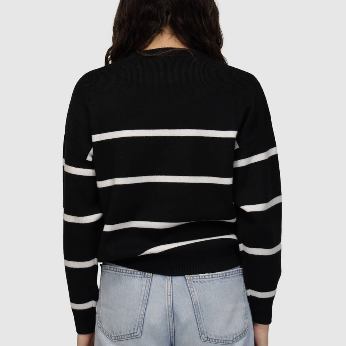 FRESH FLOWER MAGLIONCINO FF984 NERO A RIGHE