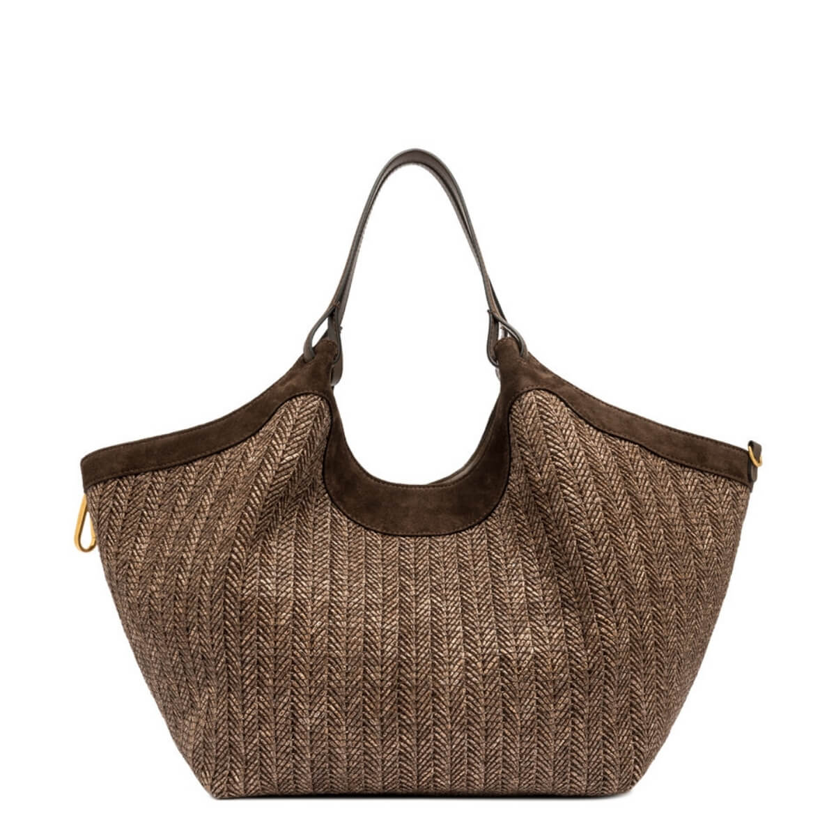 Borsa Gianni Chiarini Dua BS12340 Choco in paglia intrecciata colore marrone.