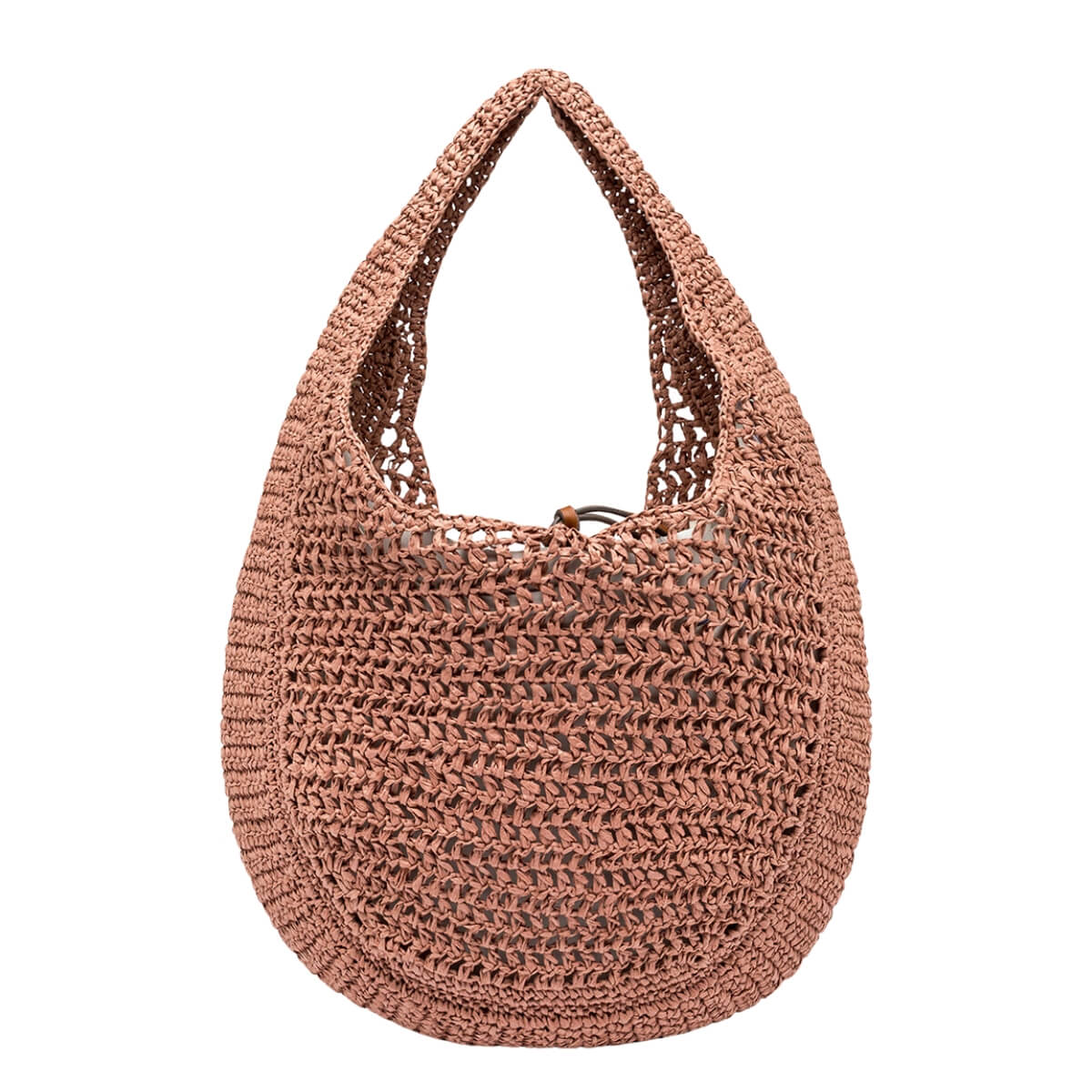 GIANNI CHIARINI BORSA HOBO PAGLIA CROCHET NEFELI BS11954 ROSA BLUSH