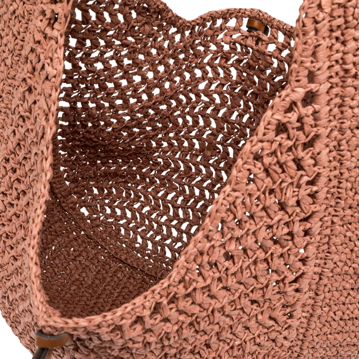 GIANNI CHIARINI BORSA HOBO PAGLIA CROCHET NEFELI BS11954 ROSA BLUSH