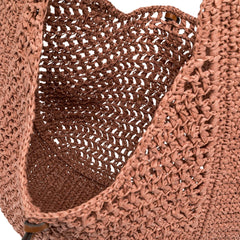 GIANNI CHIARINI BORSA HOBO PAGLIA CROCHET NEFELI BS11954 ROSA BLUSH